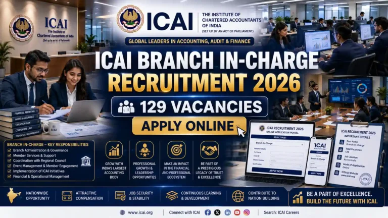 ICAI Branch In-Charge Recruitment 2026 Apply Online for 129 Posts