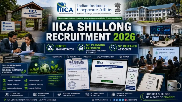 IICA Shillong Recruitment 2026 Centre Administrator and Research Associate Posts