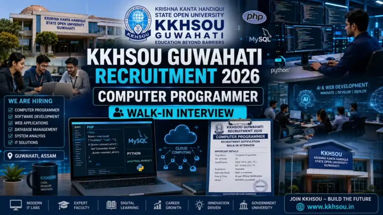 KKHSOU Guwahati Recruitment 2026 Computer Programmer Vacancy