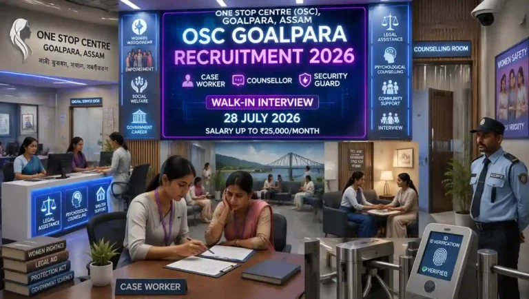 OSC Goalpara Recruitment 2026 Case Worker Counsellor Security Guard Vacancy